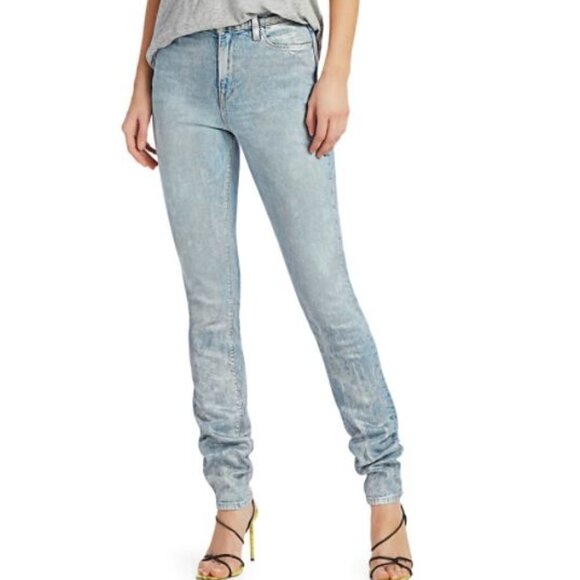 Hudson Jeans Holly High-Rise Straight Metallic Acid Wash Size 24 - Picture 1 of 12